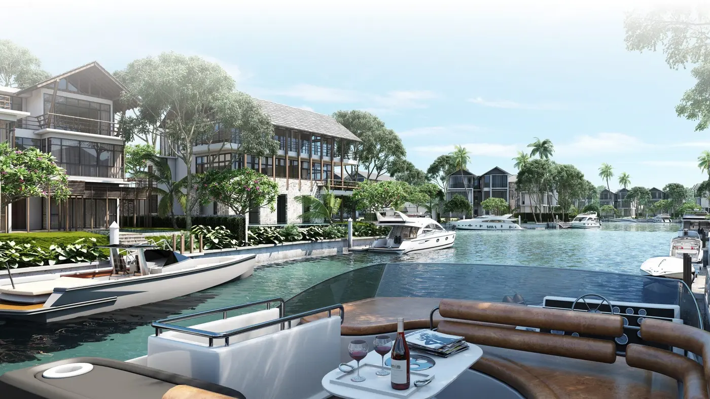Illustrated location map of Emerald Bay within Puteri Harbour, Iskandar Puteri, Johor